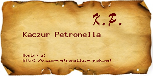 Kaczur Petronella névjegykártya